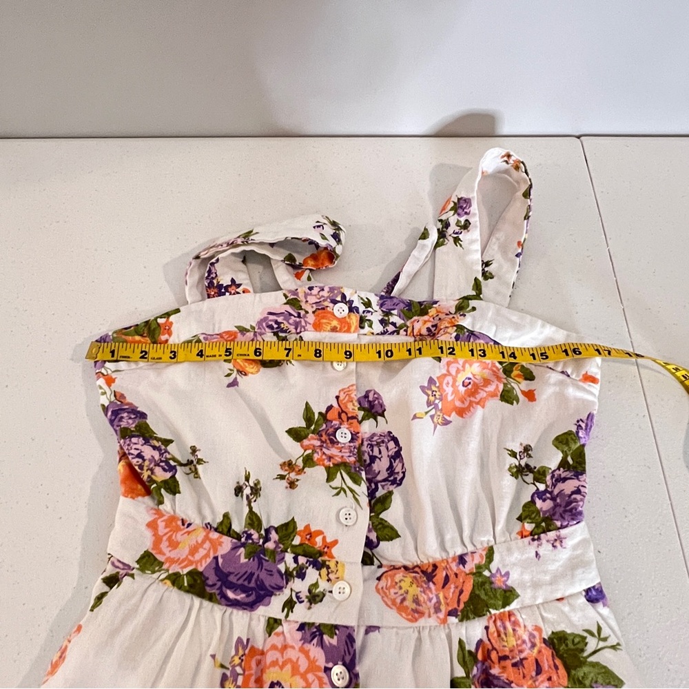 FRNCH Ammi Rose Print Midi Dress Fit & Flare Linen Belted Romantic Women Size M - Picture 9 of 12